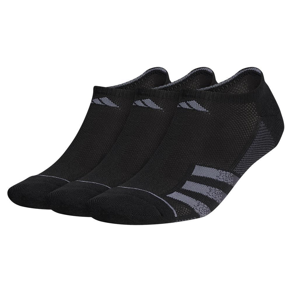 Adidas Men`s Superlite Stripe 3 No Show Socks 3-Pack Black and Night Grey