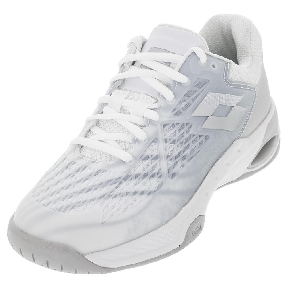 Lotto Women`s Mirage 100 Speed Tennis Shoes All White and Silver Metal 2