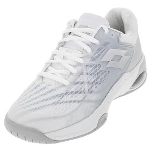 Women`s Mirage 100 Speed Tennis Shoes All White and Silver Metal 2