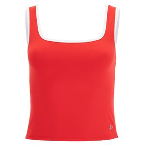 Women`s Red Hot Midi Tennis Tank Candy Red