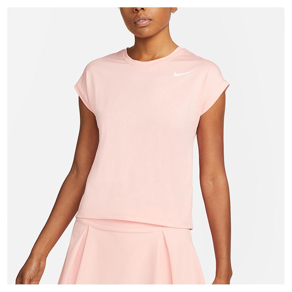 Nike Women`s Court Dri-Fit Victory Short-Sleeve Tennis Top Plus Size