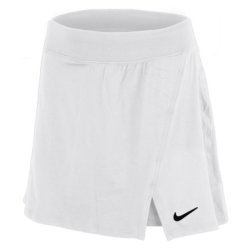 Nike Women`s Court Dri-FIT Victory Straight Tennis Skort Plus Size Black  and White