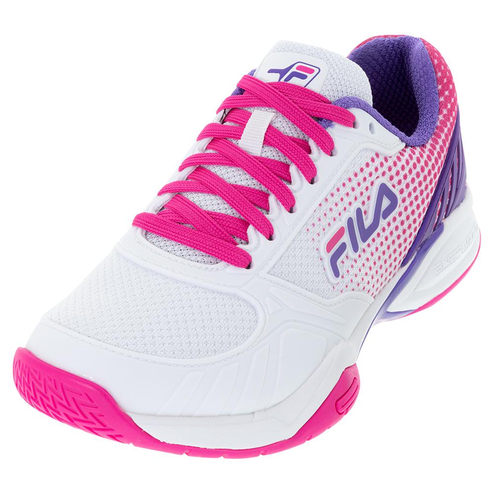 Fila Women`s Volley Zone Pickleball Shoes White and Pink Glo