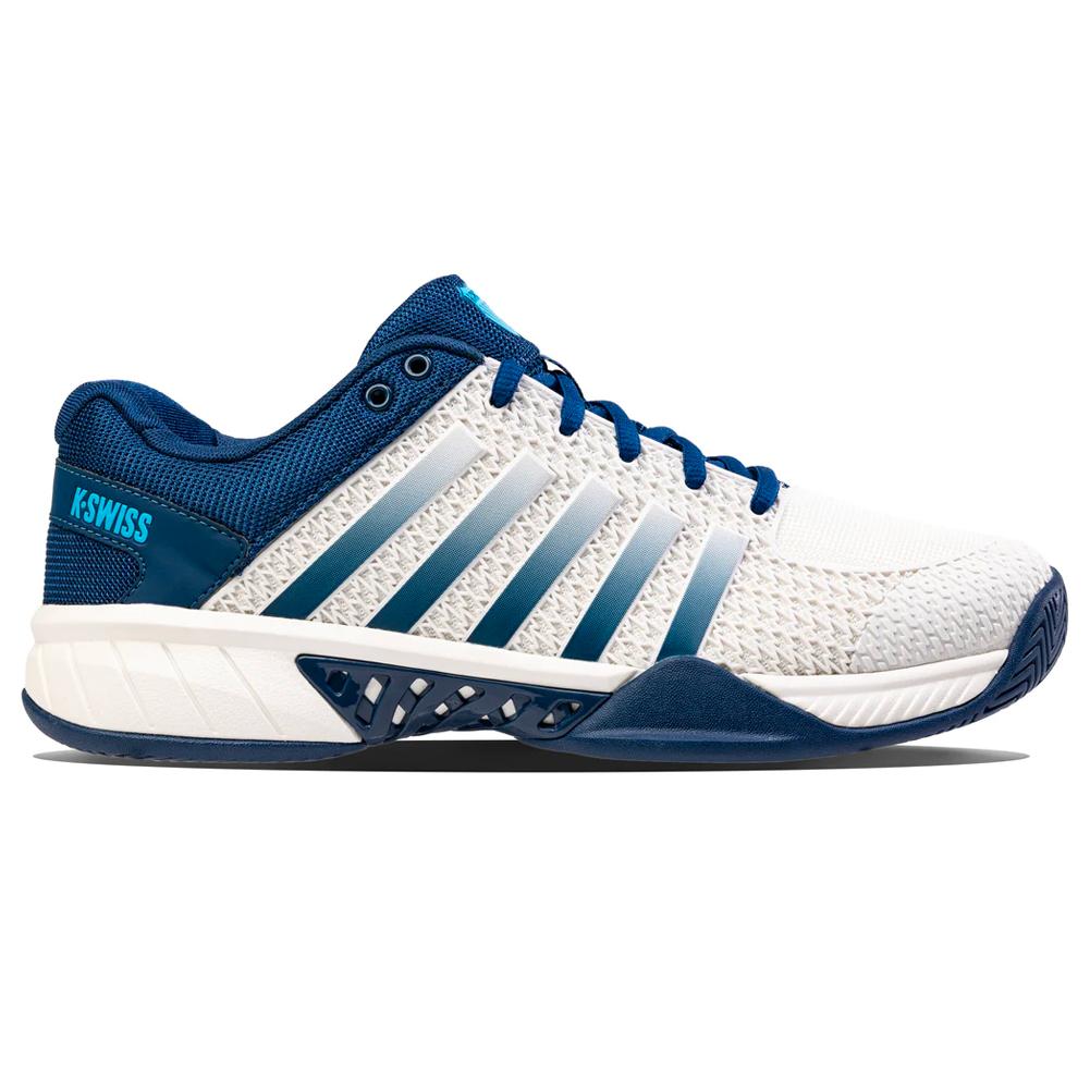 K-Swiss Men`s Express Light Pickleball Shoes Blue Opal and Blanc de Blanc