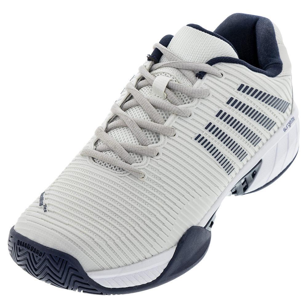 K-Swiss Men`s Hypercourt Express 2 2E Width Tennis Shoes Vaporous Gray and  White