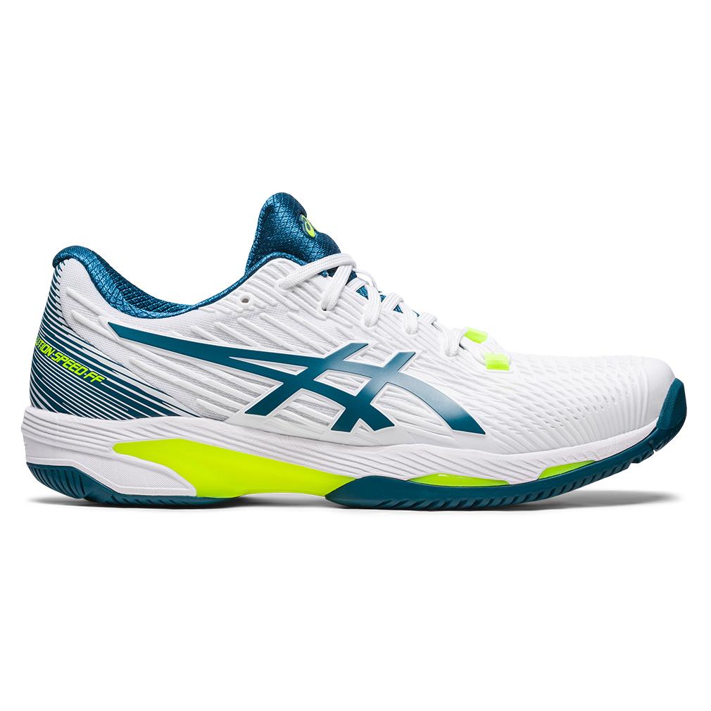ASICS Men`s Solution Speed FF 2 Tennis Shoes White and Restful Teal