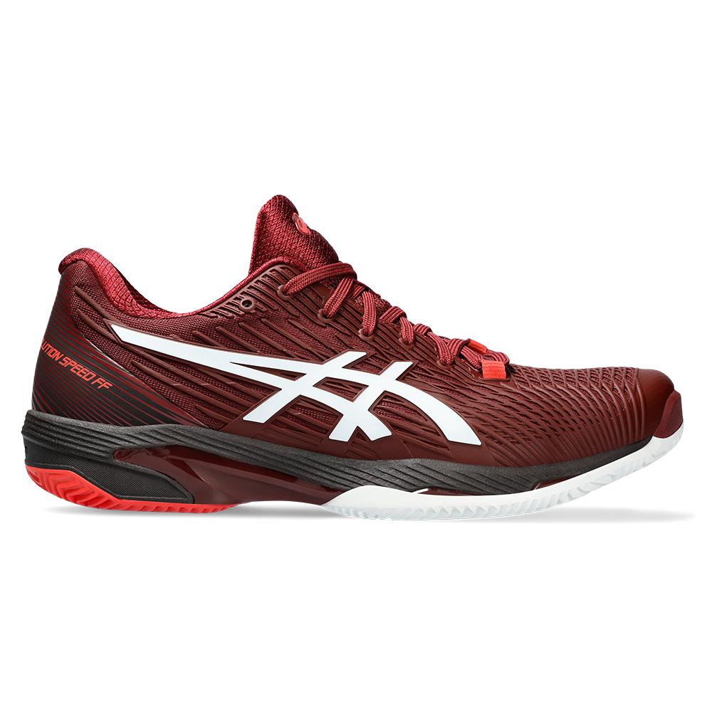 ASICS Men`s Solution Speed FF 2 Clay Tennis Shoes Antique Red and White