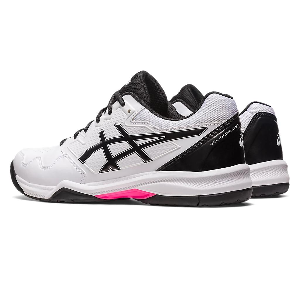 ASICS Men`s GEL-Dedicate 7 Tennis Shoes White and Hot Pink