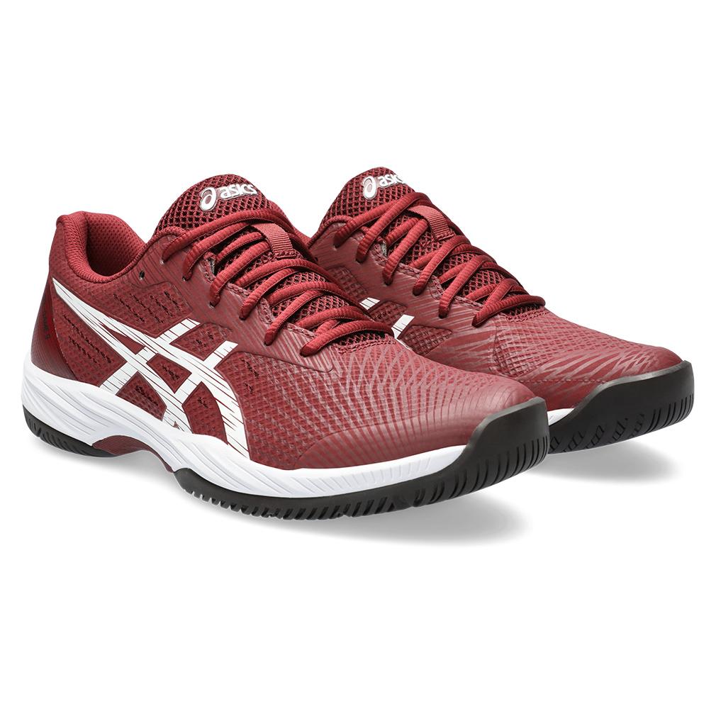 ASICS Men`s Gel-Game 9 Tennis Shoes Antique Red and White