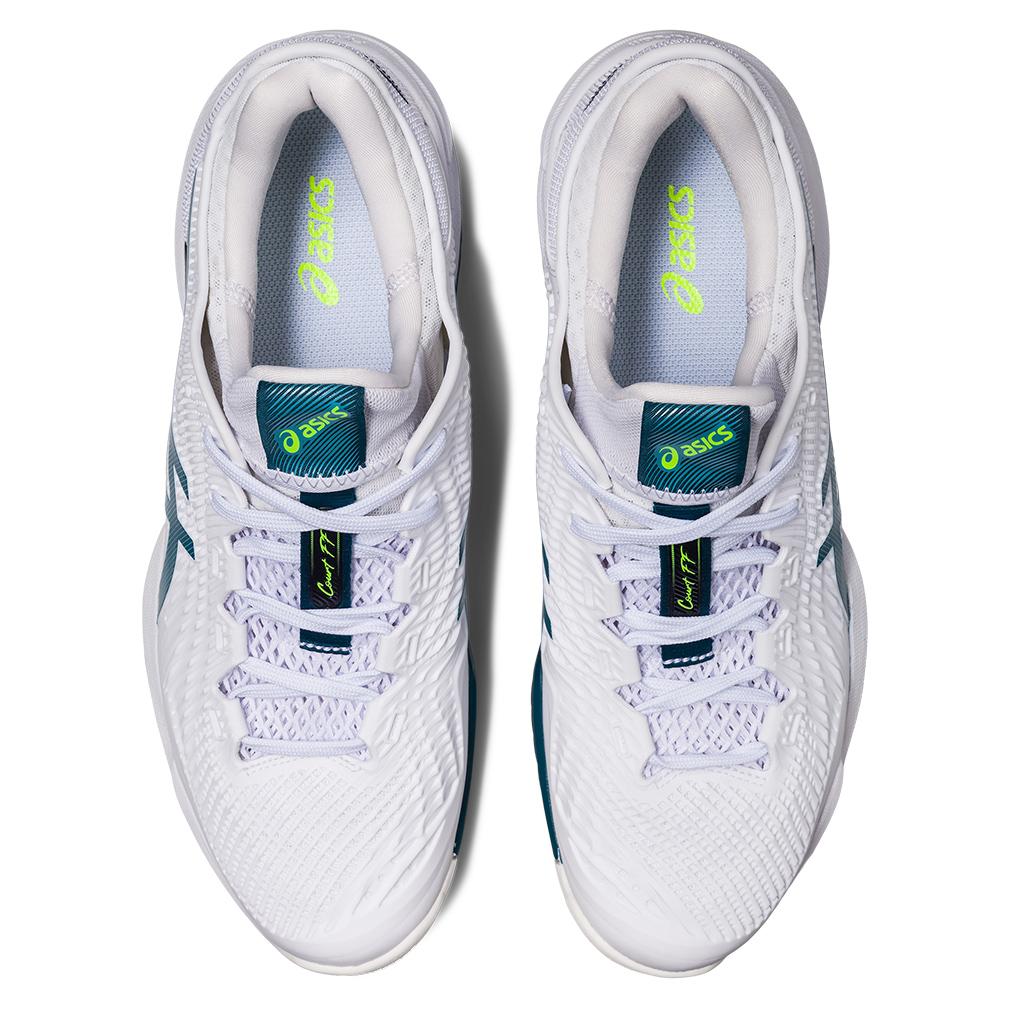 ASICS Men`s Court FF 3 Tennis Shoes White and Gris Blue