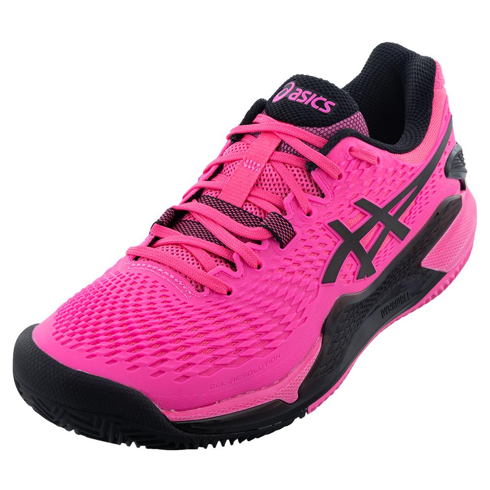 ASICS Men`s GEL-Resolution 9 Clay Tennis Shoes Hot Pink and Black