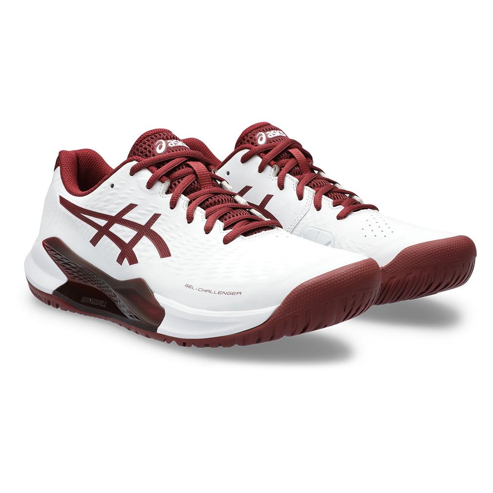 ASICS Men`s Gel-Challenger 14 Tennis Shoes White and Antique Red