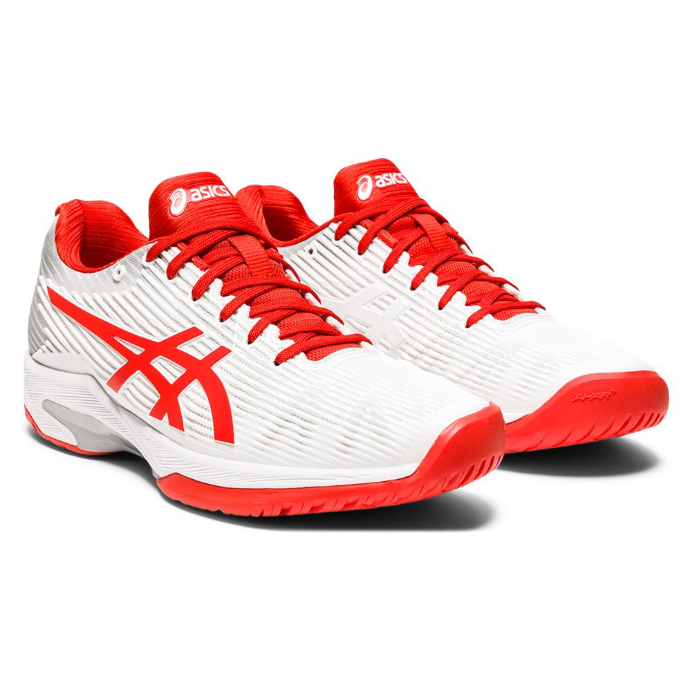 asics red and white