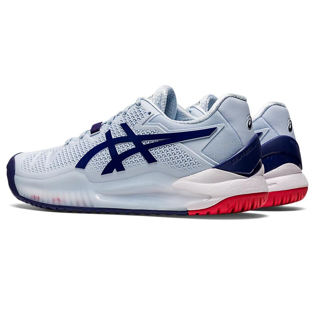 ASICS Women`s GEL-Resolution 8 Tennis Shoes Soft Sky and Dive Blue