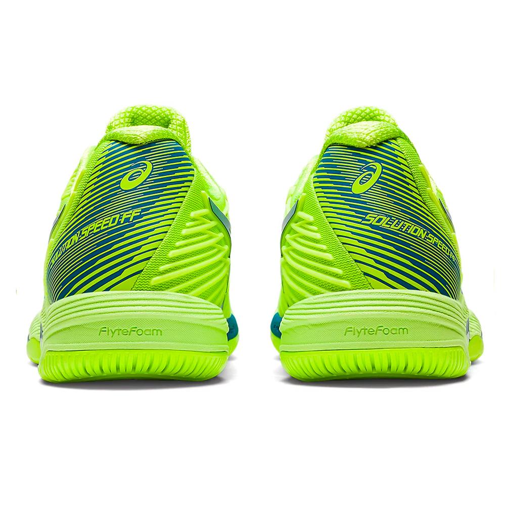ASICS Women`s Solution Speed FF 2 Tennis Shoes Hazard Green and Reborn Blue