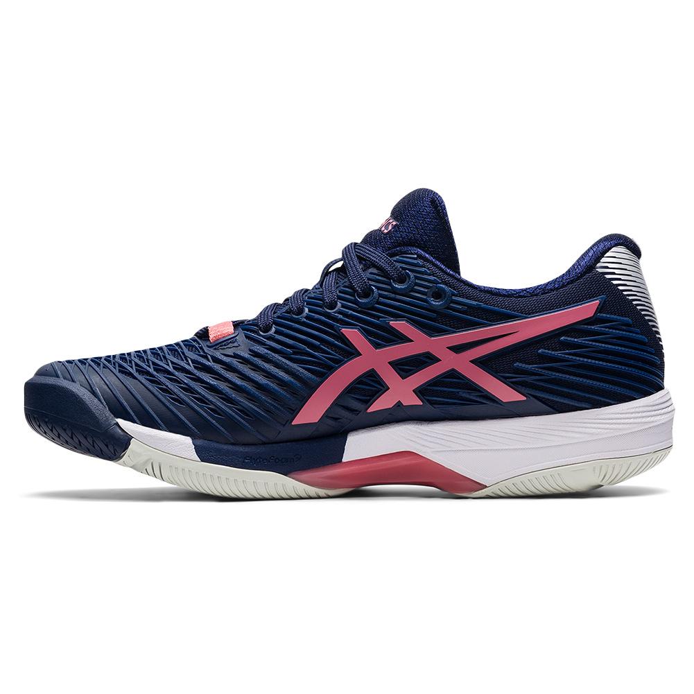 Asics Women`s Solution Speed FF 2 Tennis Shoes Peacoat and Smokey Rose