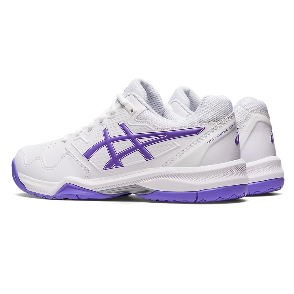 ASICS Women`s GEL-Dedicate 7 Tennis Shoes White and Amethyst