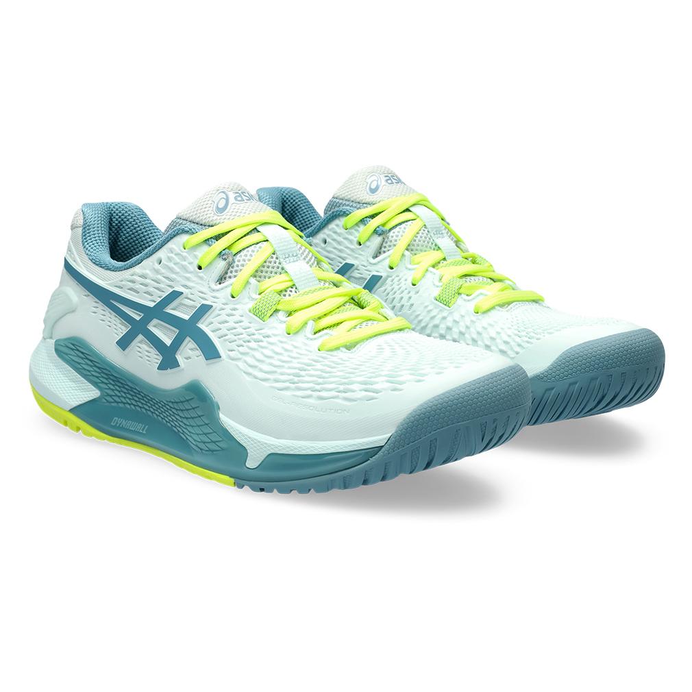 ASICS Women`s Gel-Resolution 9 Tennis Shoes Soothing Sea and Gris Blue
