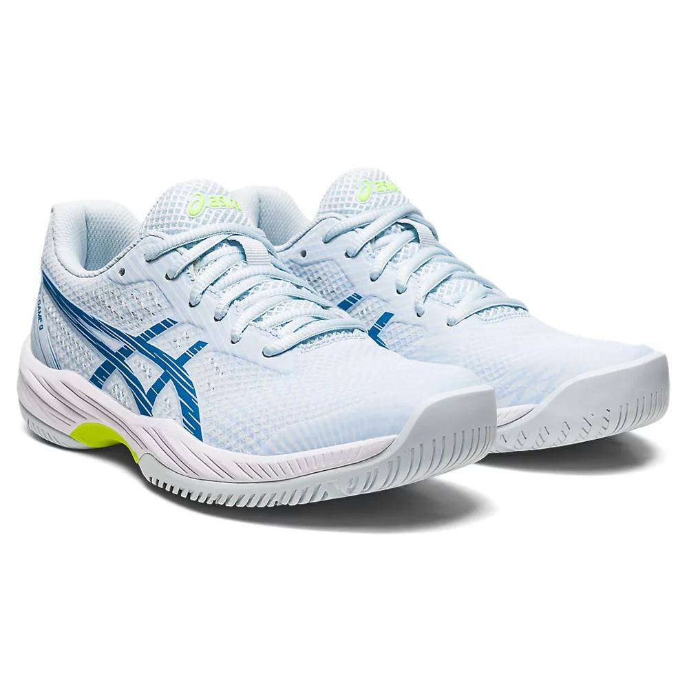 ASICS Women`s GEL-Game 9 Tennis Shoes Sky and Reborn Blue
