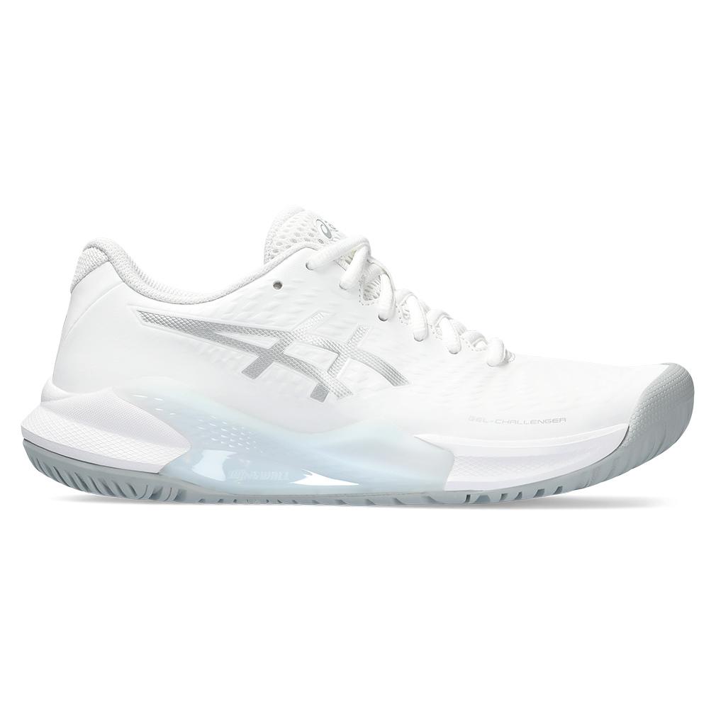 ASICS Women`s Gel-Challenger 14 Tennis Shoes White and Pure Silver