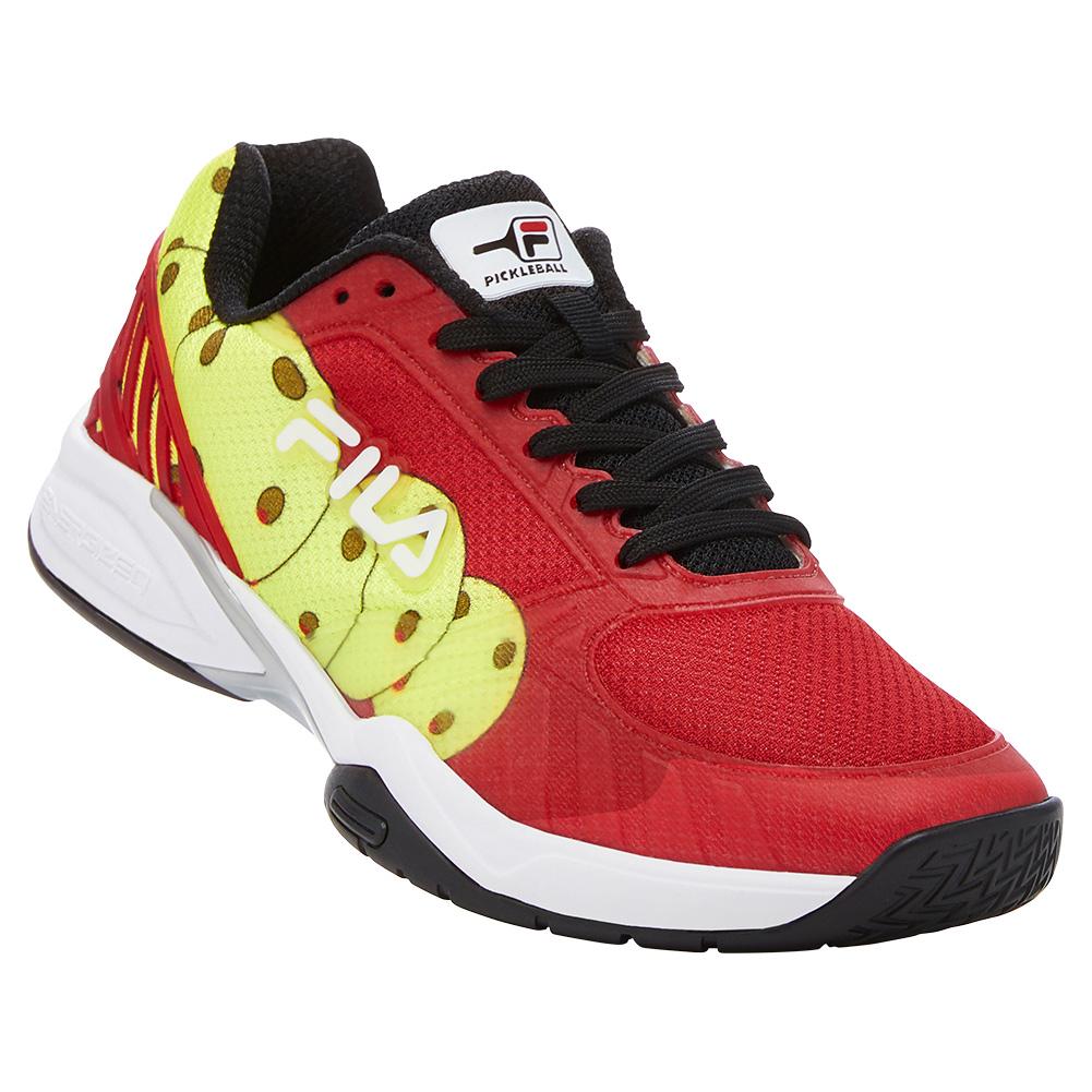 Fila Men`s Volley Zone Pickleball Shoes Red and Black