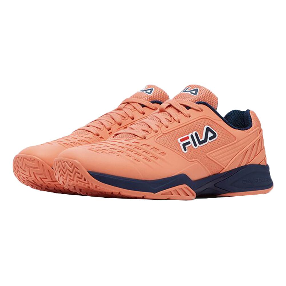Fila Men`s Axilus 2 Energized Tennis Shoes Shell Coral and Fila Navy