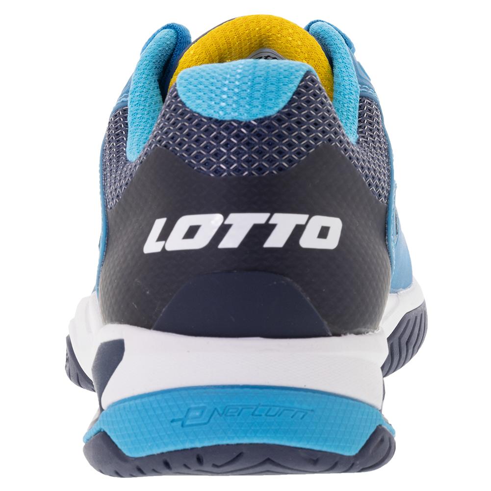Lotto Men`s Mirage 100 Speed Tennis Shoes Blue Ocean and Saffron