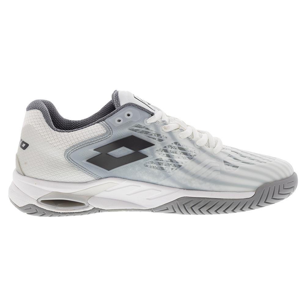 Lotto Men`s Mirage 100 Speed Tennis Shoes All White and Asphalt