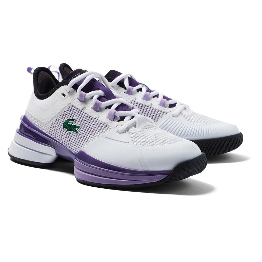 Lacoste Women`s AG-LT Ultra Tennis Shoes White and Purple