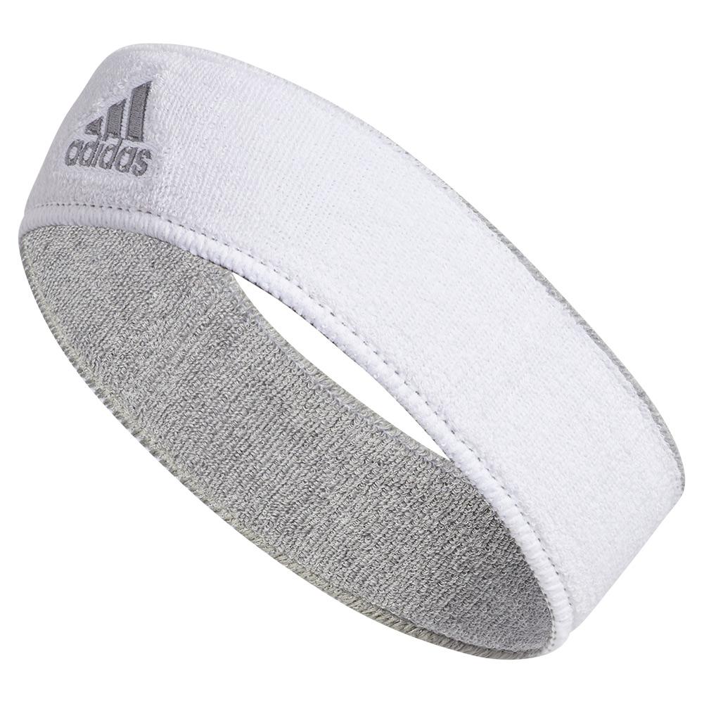 Adidas Interval Reversible Headband Heathered Aluminum and White