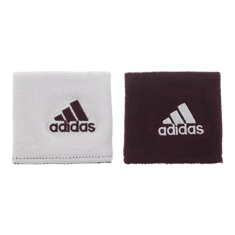 Adidas Interval Reversible Wristband Maroon and White