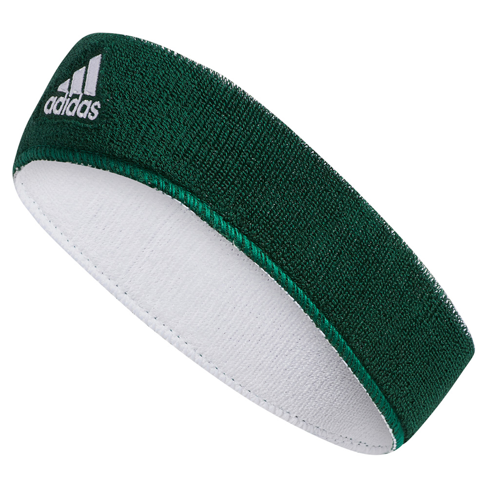 Adidas Interval Reversible Headband Dark Green and White