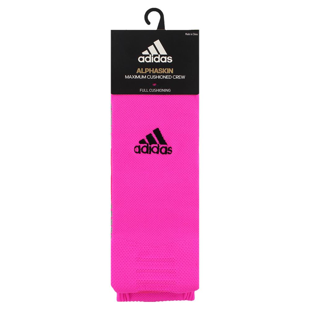 adidas Alphaskin Maximum Cushioned Crew Socks Shock Pink and Black | Tennis  Express