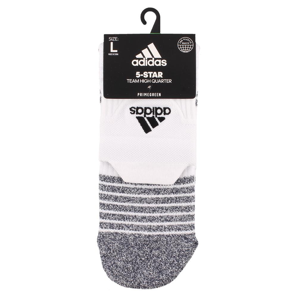 Adidas 5-Star Team Cushioned High Quarter Socks White and Black