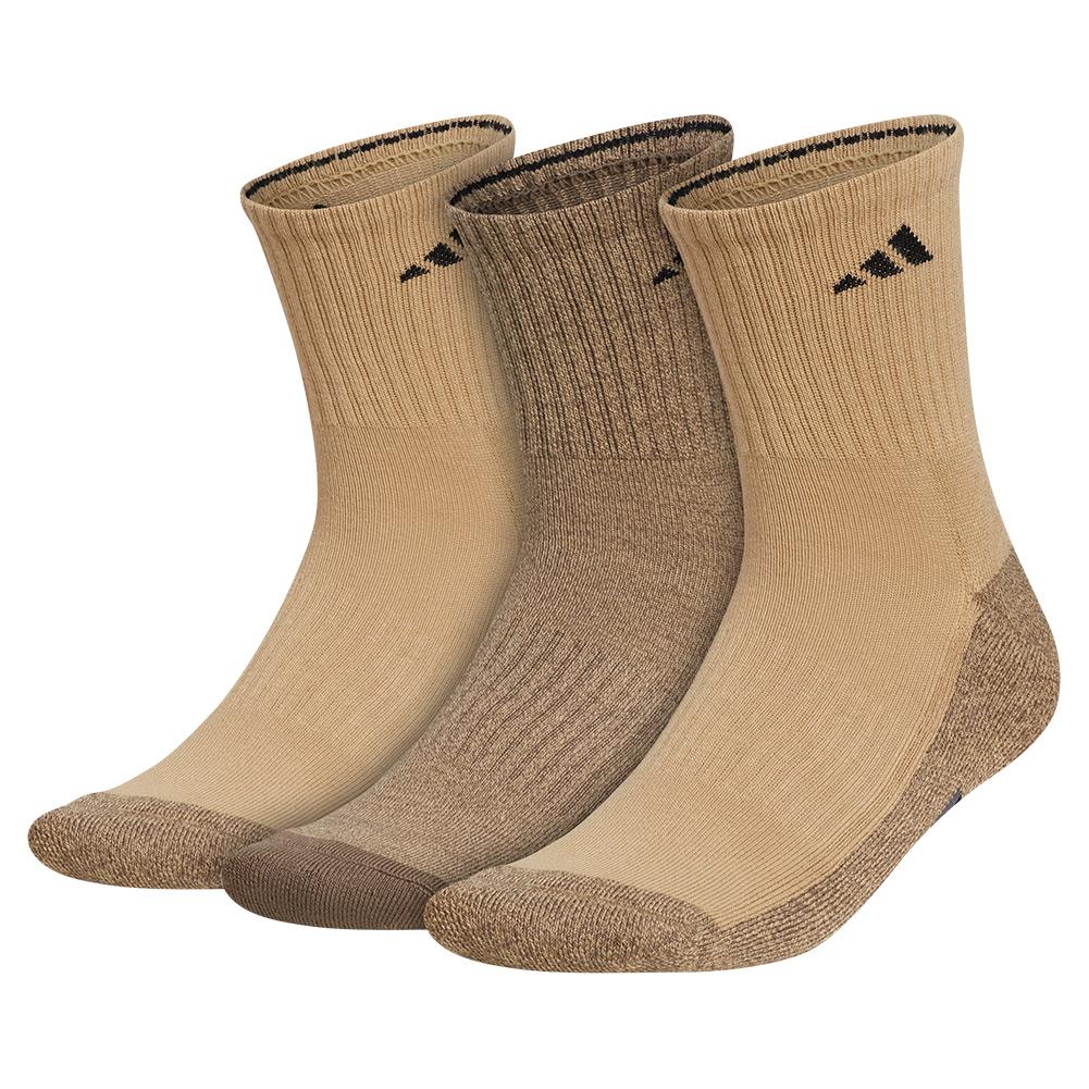 adidas Mens Cushioned X 3 Mid-Crew Socks 3-Pack Beige Tone and Blanch Cargo