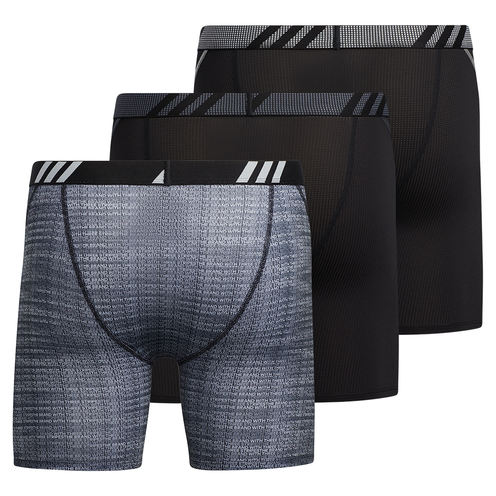 Adidas Men`s Sport Performance Mesh Graphic Boxer Brief 3-Pack Illum Black  and Onix