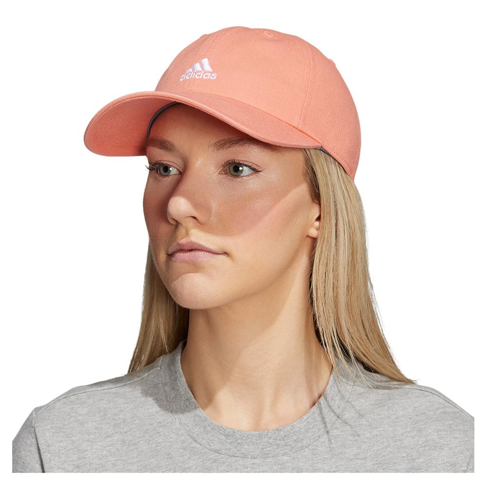 ADIDAS Women`s Saturday 2.0 Cap Semi Coral Fusion and White