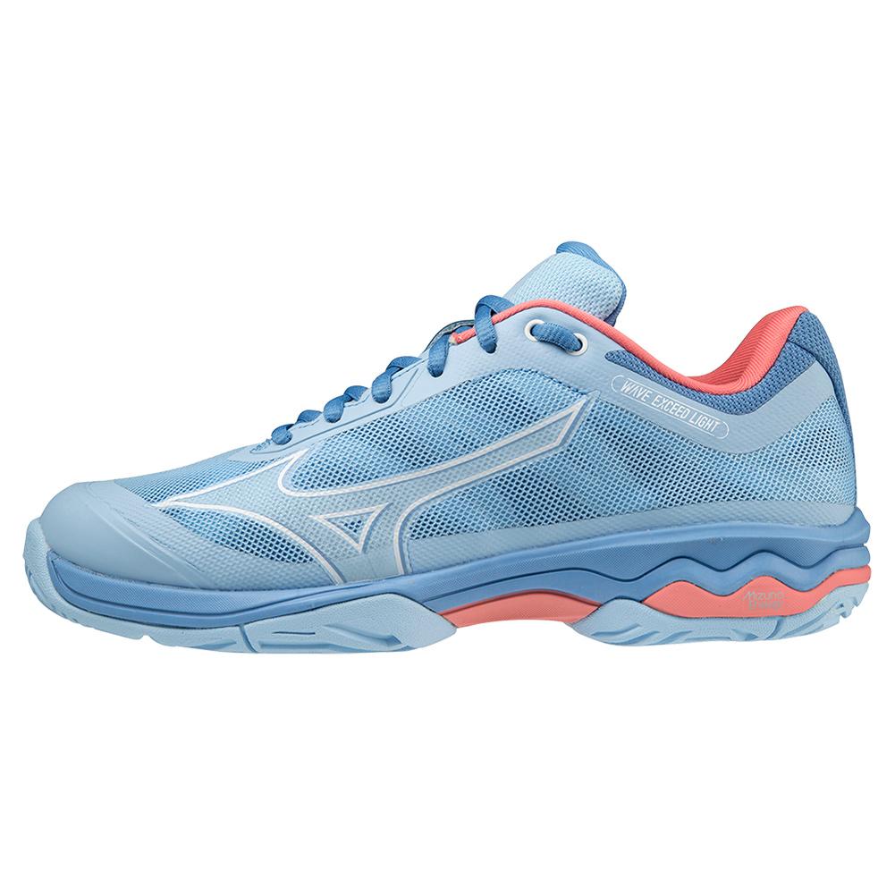 Mizuno Women`s Wave Exceed Light AC Tennis Shoes Dutch Canal and White