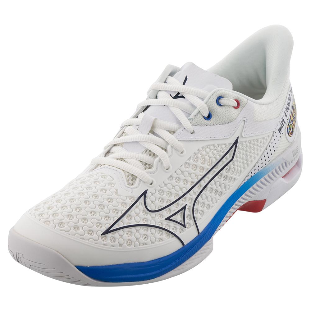 Mizuno Men`s Wave Exceed Tour 5 AC Tennis Shoes Undyed White and Spellbound