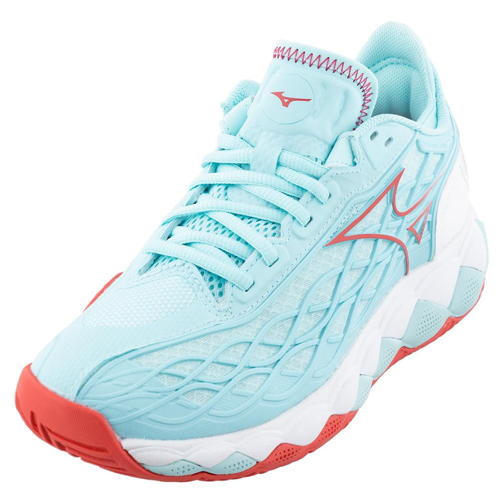 Mizuno Women`s Wave Enforce Tour AC Tennis Shoes Tanager Turquoise and  Paradise Pink