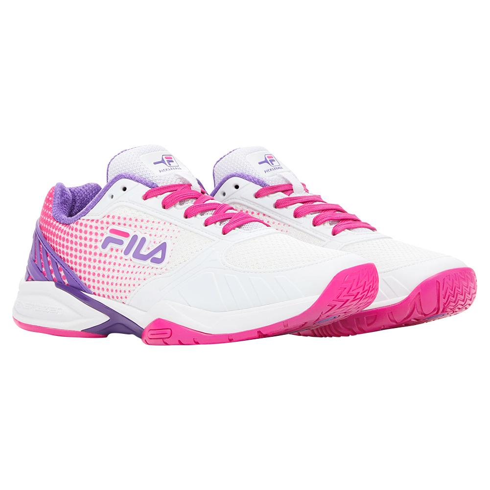 Verplicht suspensie voor de helft Fila Women`s Volley Zone Pickleball Shoes White and Pink Glo