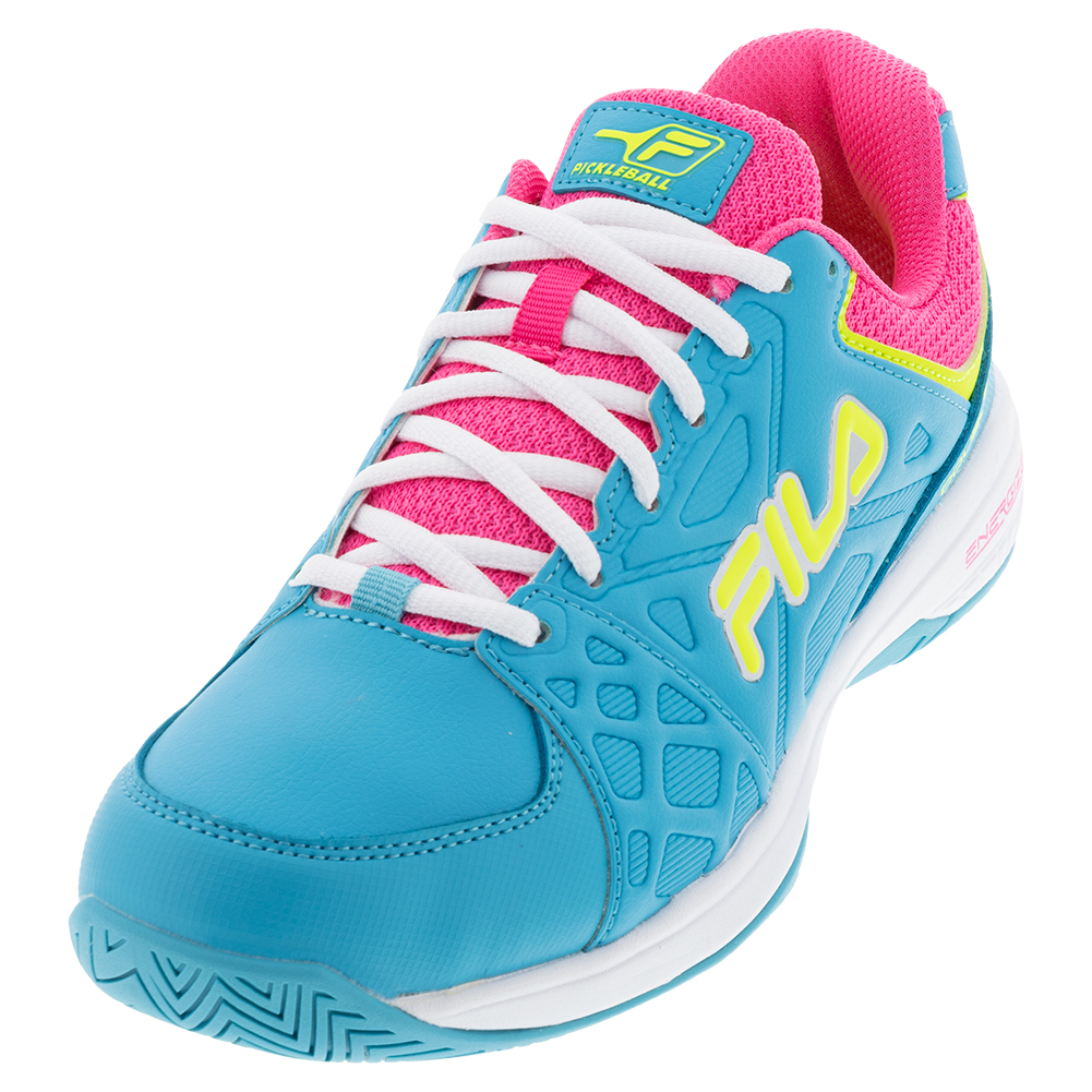 Fila Women`s Double Bounce 3 Pickleball Shoes Scuba Blue and White