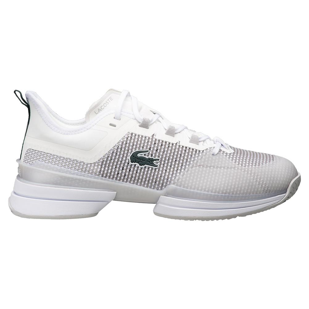 Lacoste Men`s AG-LT Ultra Tennis Shoes White and Light Grey | Tennis Express