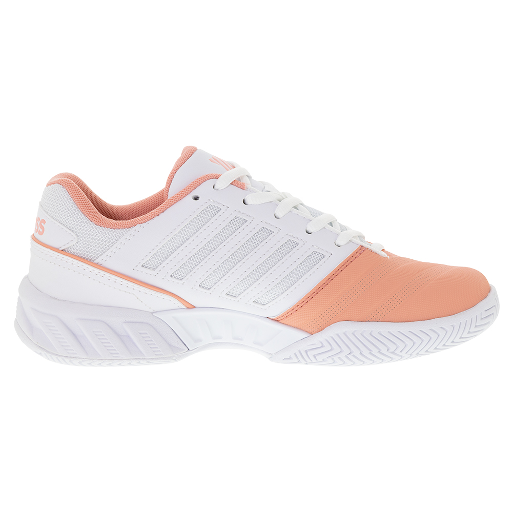 K-Swiss Women`s Bigshot Light 4 Tennis Shoes Peach Amber and White