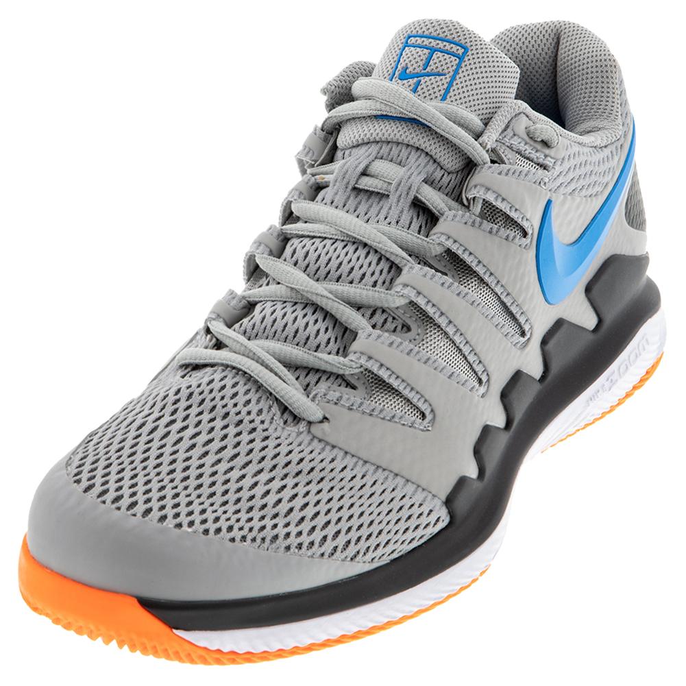blue and gray nike shoes