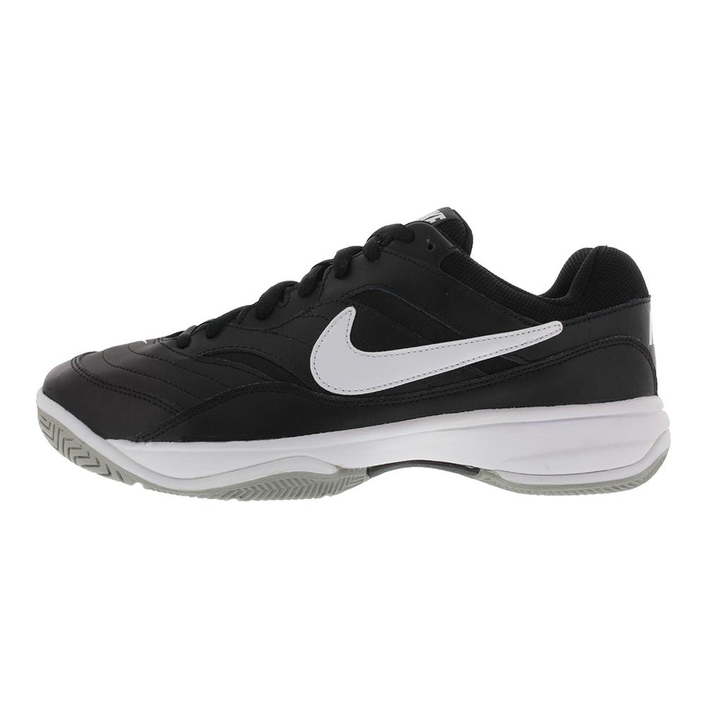 Nike Men's Court Lite Wide Tennis Shoes in Black and White