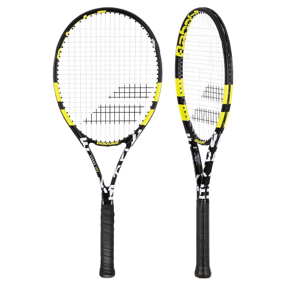 Babolat Evoke 102 Prestrung Tennis Racquet Black and Yellow | Tennis Express