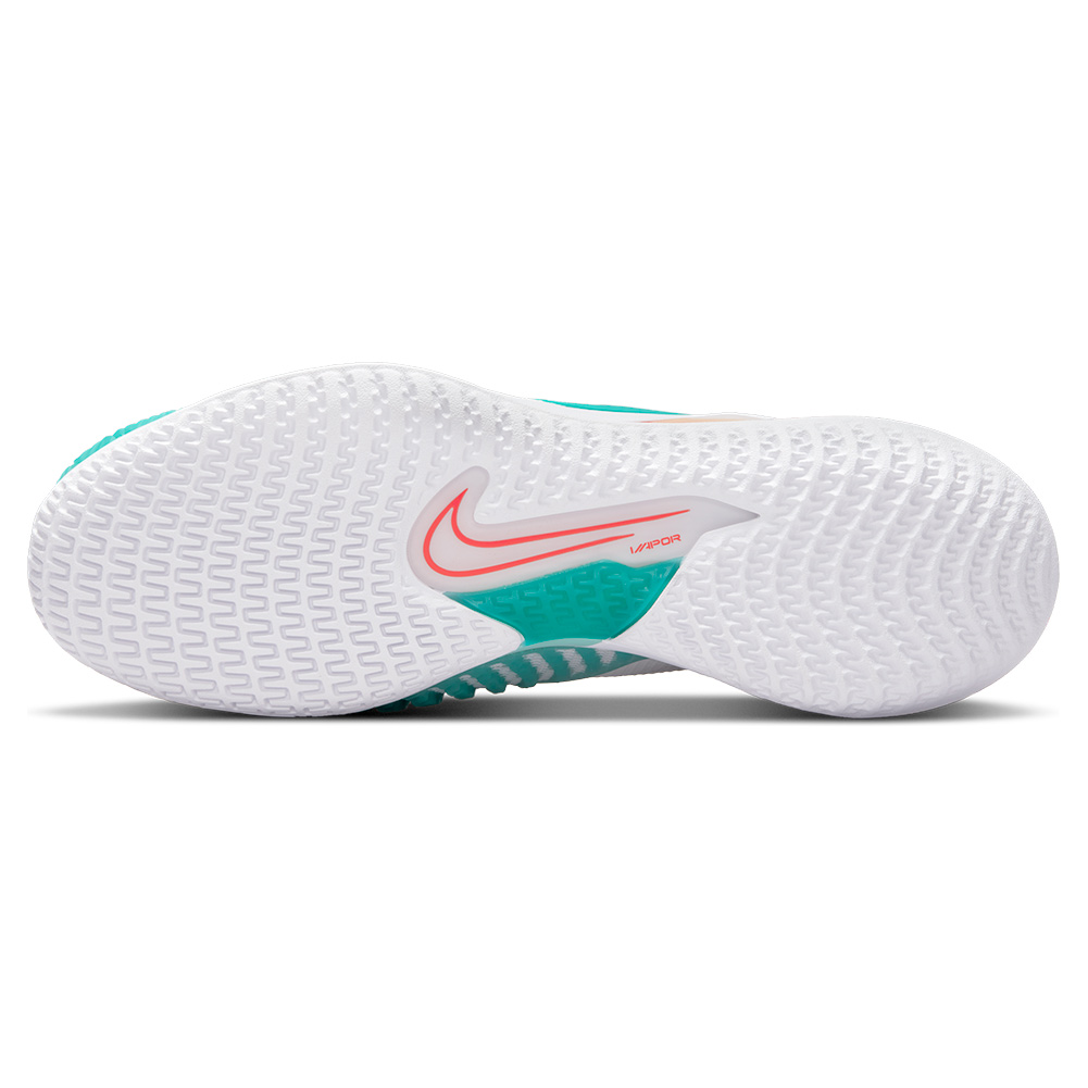 Nike Women`s React Vapor NXT Tennis Shoes White and Washed Teal