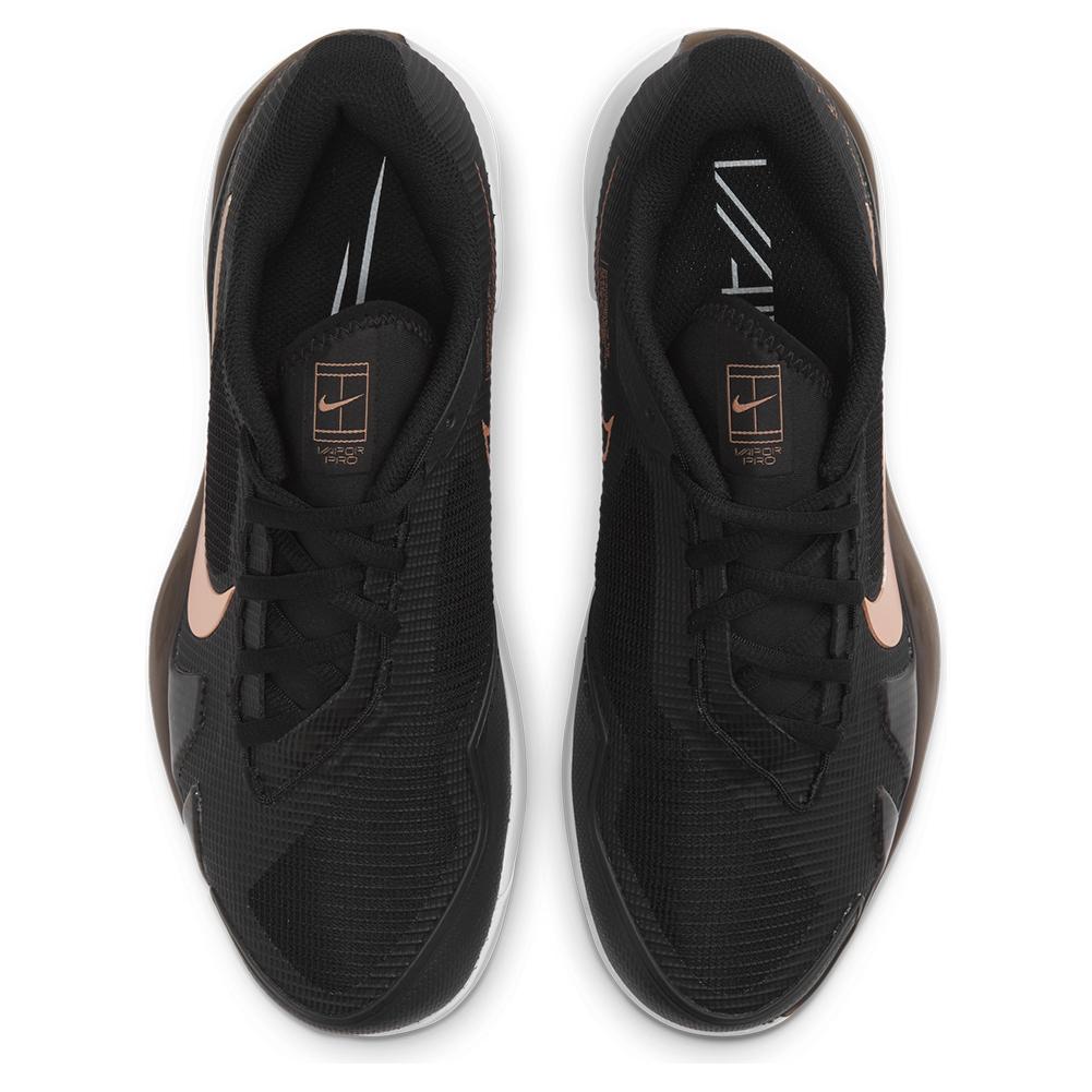 NikeCourt Women`s Air Zoom Vapor Pro Tennis Shoes Black and Metallic Red  Bronze | Tennis Express