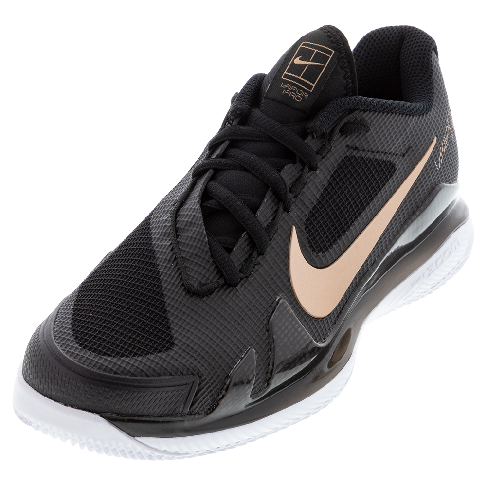 NikeCourt Women`s Air Zoom Vapor Pro Tennis Shoes Black and Metallic Red  Bronze | Tennis Express
